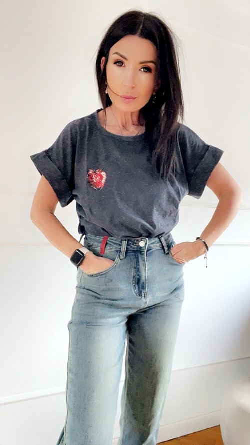 T-shirt Strawberries szary