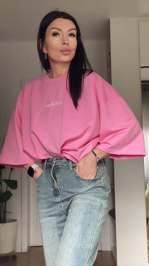 T-shirt Luna oversize różowy