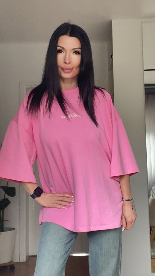 T-shirt Luna oversize różowy