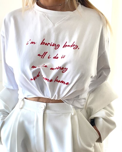 T-shirt Parole biały
