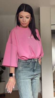 T-shirt Luna oversize różowy