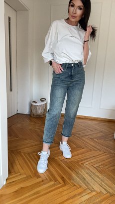 T-shirt Luna oversize biały