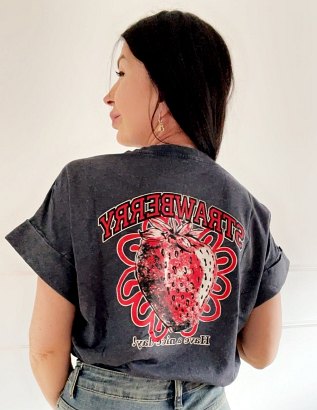 T-shirt Strawberries szary